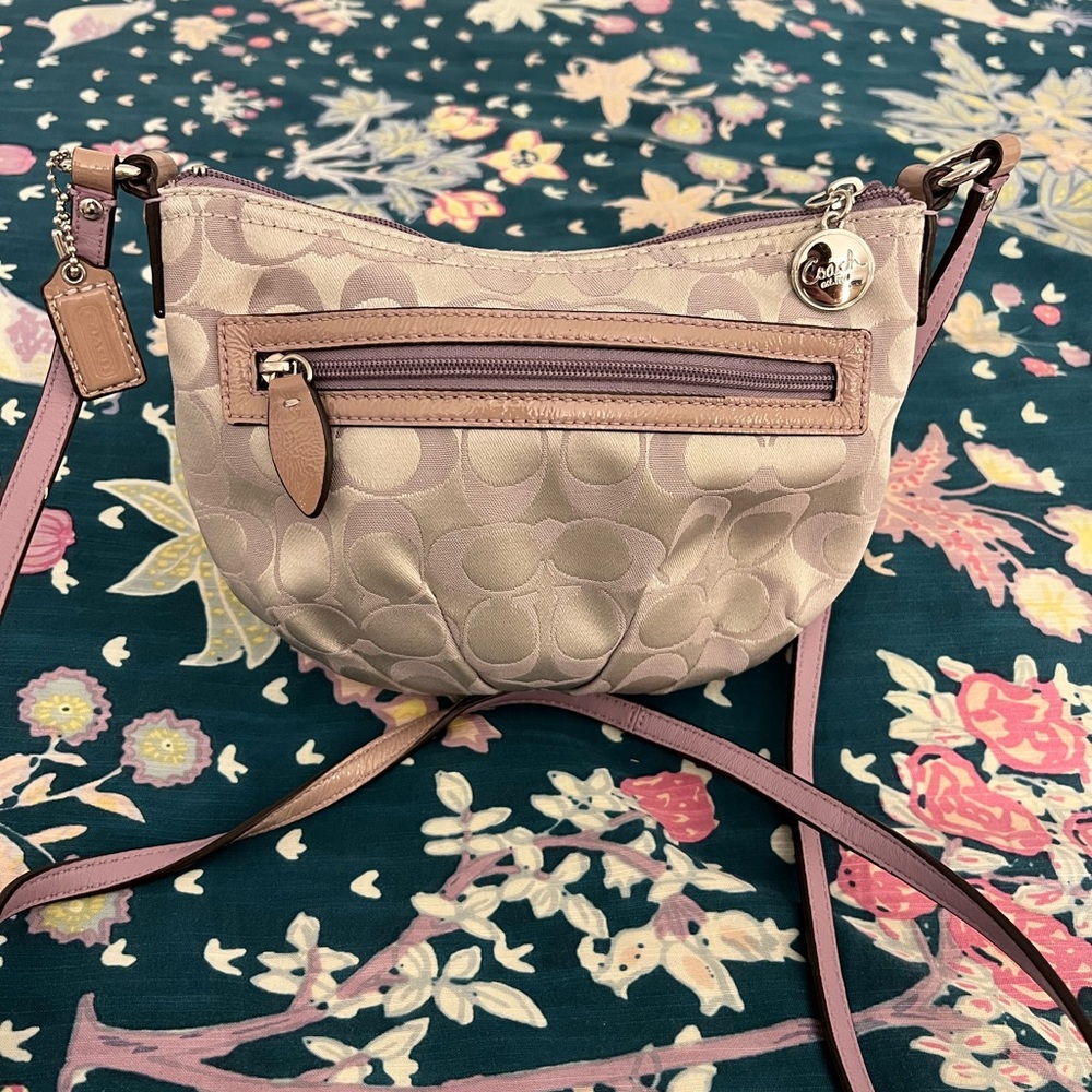 Coach Small Crossbody Bag in Light Pink and Beige